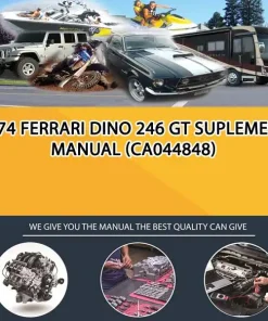 1974 Ferrari Dino 246 Gt Suplement Manual (CA044848)