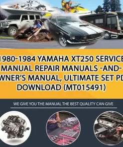 1980-1984 Yamaha Xt250 Service Manual Repair Manuals -And- Owner'S Manual, Ultimate Set Pdf Download (MT015491)