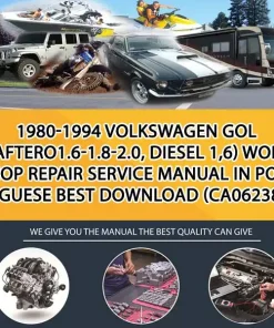 1980-1994 Volkswagen Gol (Naftero1.6-1.8-2.0, Diesel 1,6) Workshop Repair Service Manual In Portuguese Best Download (CA062381)