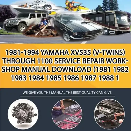1981-1994 Yamaha Xv535 (V-Twins) Through 1100 Service Repair Workshop Manual Download (1981 1982 1983 1984 1985 1986 1987 1988 1 (MT047912)