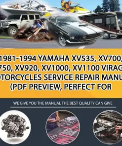 1981-1994 Yamaha Xv535, Xv700, Xv750, Xv920, Xv1000, Xv1100 Viragos Motorcycles Service Repair Manual (Pdf Preview, Perfect For (MT042268)
