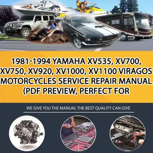 1981-1994 Yamaha Xv535, Xv700, Xv750, Xv920, Xv1000, Xv1100 Viragos Motorcycles Service Repair Manual (Pdf Preview, Perfect For (MT042268)