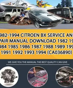 1982-1994 Citroen Bx Service And Repair Manual Download 1982 1983 1984 1985 1986 1987 1988 1989 1990 1991 1992 1993 1994 (CA036890)