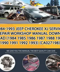 1984-1993 Jeep Cherokee Xj Service Repair Workshop Manual Download (1984 1985 1986 1987 1988 1989 1990 1991 1992 1993) (CA027198)