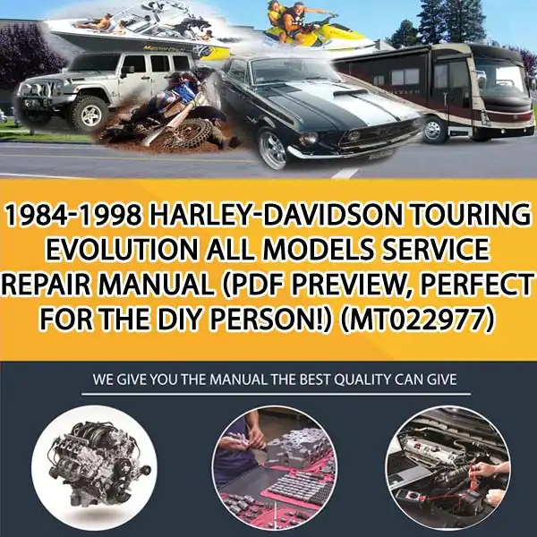 1984-1998 Harley-Davidson Touring Evolution All Models Service Repair Manual (Pdf Preview, Perfect For The Diy Person!) (MT022977)