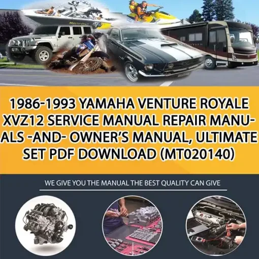 1986-1993 Yamaha Venture Royale Xvz12 Service Manual Repair Manuals -And- Owner'S Manual, Ultimate Set Pdf Download (MT020140)