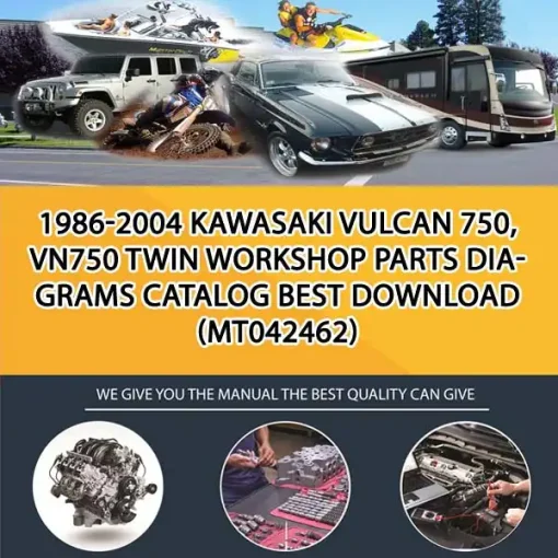 1986-2004 Kawasaki Vulcan 750, Vn750 Twin Workshop Parts Diagrams Catalog Best Download (MT042462)