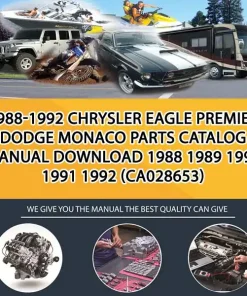 1988-1992 Chrysler Eagle Premier Dodge Monaco Parts Catalog Manual Download 1988 1989 1990 1991 1992 (CA028653)