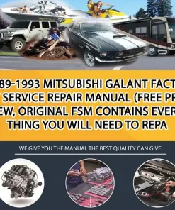 1989-1993 Mitsubishi Galant Factory Service Repair Manual (Free Preview, Original Fsm Contains Everything You Will Need To Repa (CA037718)
