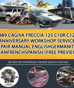 1989 Cagiva Freccia 125 C10R C12R Anniversary Workshop Service Repair Manual EnglishGermanItalianFrenchSpanish (Free Preview (MT015627)
