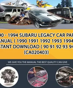 1990 - 1994 Subaru Legacy Car Parts Manual ( 1990 1991 1992 1993 1994 ) - Instant Download ( 90 91 92 93 94 ) ! (CA020403)