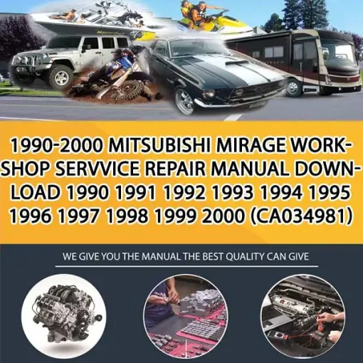 1990-2000 Mitsubishi Mirage Workshop Servvice Repair Manual Download 1990 1991 1992 1993 1994 1995 1996 1997 1998 1999 2000 (CA034981)