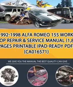 1992-1998 Alfa Romeo 155 Workshop Repair & Service Manual (1,871 Pages Printable Ipad-Ready Pdf) (CA016571)
