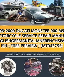 1993-2000 Ducati Monster 900 M900 Motorcycle Service Repair Manual EnglishGermanItalianFrenchSpanish ( Free Preview ) (MT043795)