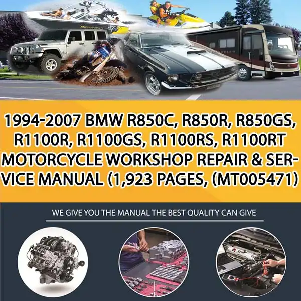 1994-2007 Bmw R850C, R850R, R850Gs, R1100R, R1100Gs, R1100Rs, R1100Rt Motorcycle Workshop Repair & Service Manual (1,923 Pages, (MT005471)
