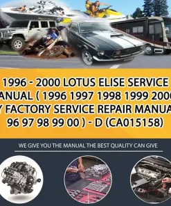 1996 - 2000 Lotus Elise Service Manual ( 1996 1997 1998 1999 2000 ) Diy Factory Service Repair Manual ( 96 97 98 99 00 ) - D (CA015158)