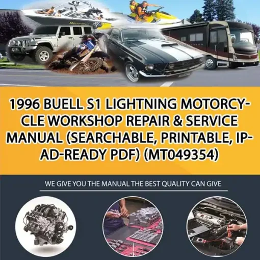 1996 Buell S1 Lightning Motorcycle Workshop Repair & Service Manual (Searchable, Printable, Ipad-Ready Pdf) (MT049354)