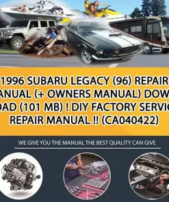 1996 Subaru Legacy (96) Repair Manual (+ Owners Manual) Download (101 Mb) ! Diy Factory Service Repair Manual !! (CA040422)