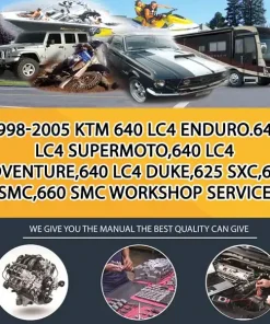 1998-2005 Ktm 640 Lc4 Enduro.640 Lc4 Supermoto,640 Lc4 Adventure,640 Lc4 Duke,625 Sxc,625 Smc,660 Smc Workshop Service Repair Ma (MT003528)