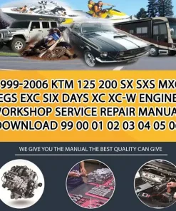 1999-2006 Ktm 125 200 Sx Sxs Mxc Egs Exc Six Days Xc Xc-W Engine Workshop Service Repair Manual Download 99 00 01 02 03 04 05 06 (MT030448)