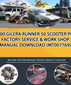 2000 Gilera Runner 50 Scooter Pdf Factory Service & Work Shop Manual Download (MT007769)