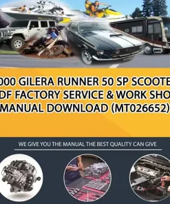2000 Gilera Runner 50 Sp Scooter Pdf Factory Service & Work Shop Manual Download (MT026652)