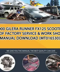 2000 Gilera Runner Fx125 Scooter Pdf Factory Service & Work Shop Manual Download (MT016530)