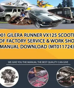 2001 Gilera Runner Vx125 Scooter Pdf Factory Service & Work Shop Manual Download (MT011724)