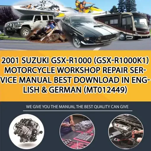 2001 Suzuki Gsx-R1000 (Gsx-R1000K1) Motorcycle Workshop Repair Service Manual Best Download In English & German (MT012449)