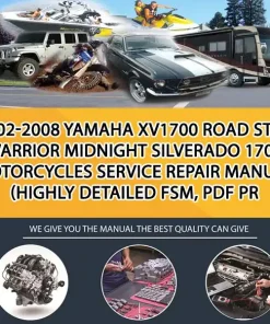 2002-2008 Yamaha Xv1700 Road Star Warrior Midnight Silverado 1700 Motorcycles Service Repair Manual (Highly Detailed Fsm, Pdf Pr (MT049742)