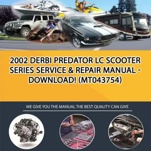 2002 Derbi Predator Lc Scooter Series Service & Repair Manual - Download! (MT043754)