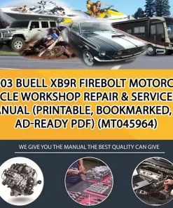 2003 Buell Xb9R Firebolt Motorcycle Workshop Repair & Service Manual (Printable, Bookmarked, Ipad-Ready Pdf) (MT045964)