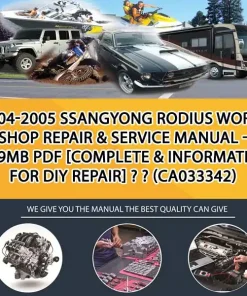 2004-2005 Ssangyong Rodius Workshop Repair & Service Manual - 629Mb Pdf [Complete & Informative For Diy Repair] - - (CA033342)