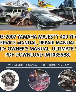 2005-2007 Yamaha Majesty 400 Yp400 Service Manual, Repair Manuals -And- Owner'S Manual, Ultimate Set Pdf Download (MT035588)