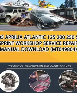 2005 Aprilia Atlantic 125 200 250 500 Sprint Workshop Service Repair Manual Download (MT049804)