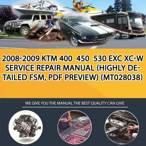 2008-2009 Ktm 400 450 530 Exc Xc-W Service Repair Manual (Highly Detailed Fsm, Pdf Preview) (MT028038)