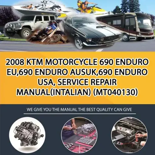 2008 Ktm Motorcycle 690 Enduro Eu,690 Enduro AusUk,690 Enduro Usa, Service Repair Manual(Intalian) (MT040130)