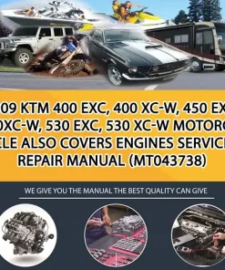 2009 Ktm 400 Exc, 400 Xc-W, 450 Exc, 450Xc-W, 530 Exc, 530 Xc-W Motorcycle Also Covers Engines Service Repair Manual (MT043738)