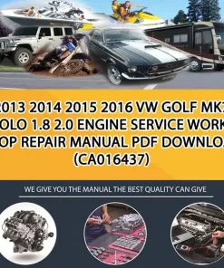2013 2014 2015 2016 Vw Golf Mk7 Polo 1.8 2.0 Engine Service Workshop Repair Manual Pdf Download (CA016437)