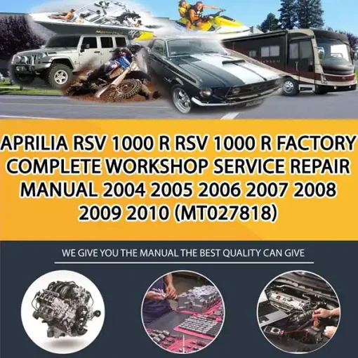 Aprilia Rsv 1000 R Rsv 1000 R Factory Complete Workshop Service Repair Manual 2004 2005 2006 2007 2008 2009 2010 (MT027818)