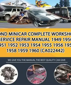 Bond Minicar Complete Workshop Service Repair Manual 1949 1950 1951 1952 1953 1954 1955 1956 1957 1958 1959 1960 (CA022442)