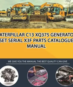 Caterpillar C13 Xq375 Generator Set Serial X3F Parts Catalogue Manual