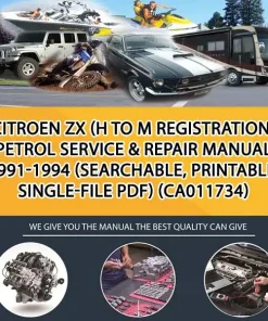 Citroen Zx (H To M Registration) Petrol Service & Repair Manual 1991-1994 (Searchable, Printable, Single-File Pdf) (CA011734)