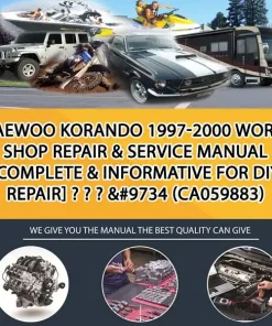 Daewoo Korando 1997-2000 Workshop Repair & Service Manual [Complete & Informative For Diy Repair] - - - &#9734 (CA059883)