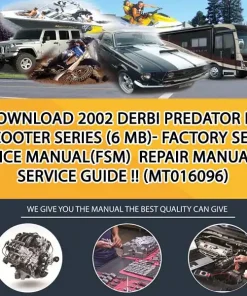 Download 2002 Derbi Predator Lc Scooter Series (6 Mb)- Factory Service Manual(Fsm) Repair Manual Service Guide !! (MT016096)