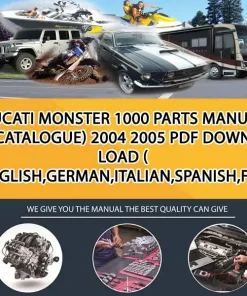 Ducati Monster 1000 Parts Manual (Catalogue) 2004 2005 Pdf Download ( English,German,Italian,Spanish,French) (MT032384)