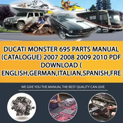 Ducati Monster 695 Parts Manual (Catalogue) 2007 2008 2009 2010 Pdf Download ( English,German,Italian,Spanish,French) (MT017831)