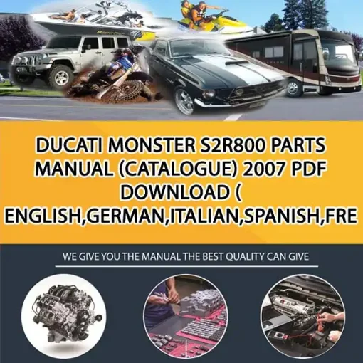 Ducati Monster S2R800 Parts Manual (Catalogue) 2007 Pdf Download ( English,German,Italian,Spanish,French) (MT026611)