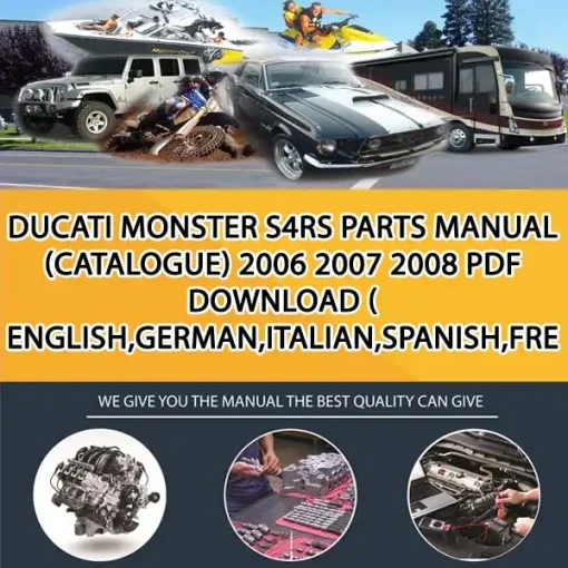 Ducati Monster S4Rs Parts Manual (Catalogue) 2006 2007 2008 Pdf Download ( English,German,Italian,Spanish,French) (MT013680)
