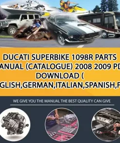 Ducati Superbike 1098R Parts Manual (Catalogue) 2008 2009 Pdf Download ( English,German,Italian,Spanish,French) (MT029525)